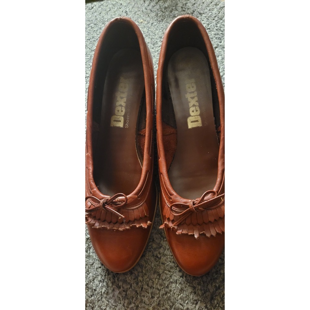GUC Vintage Dexter Women's Oxblood Leather Kiltie Loafer 1.5" Heel Shoe 8.5 M